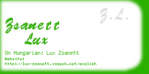 zsanett lux business card